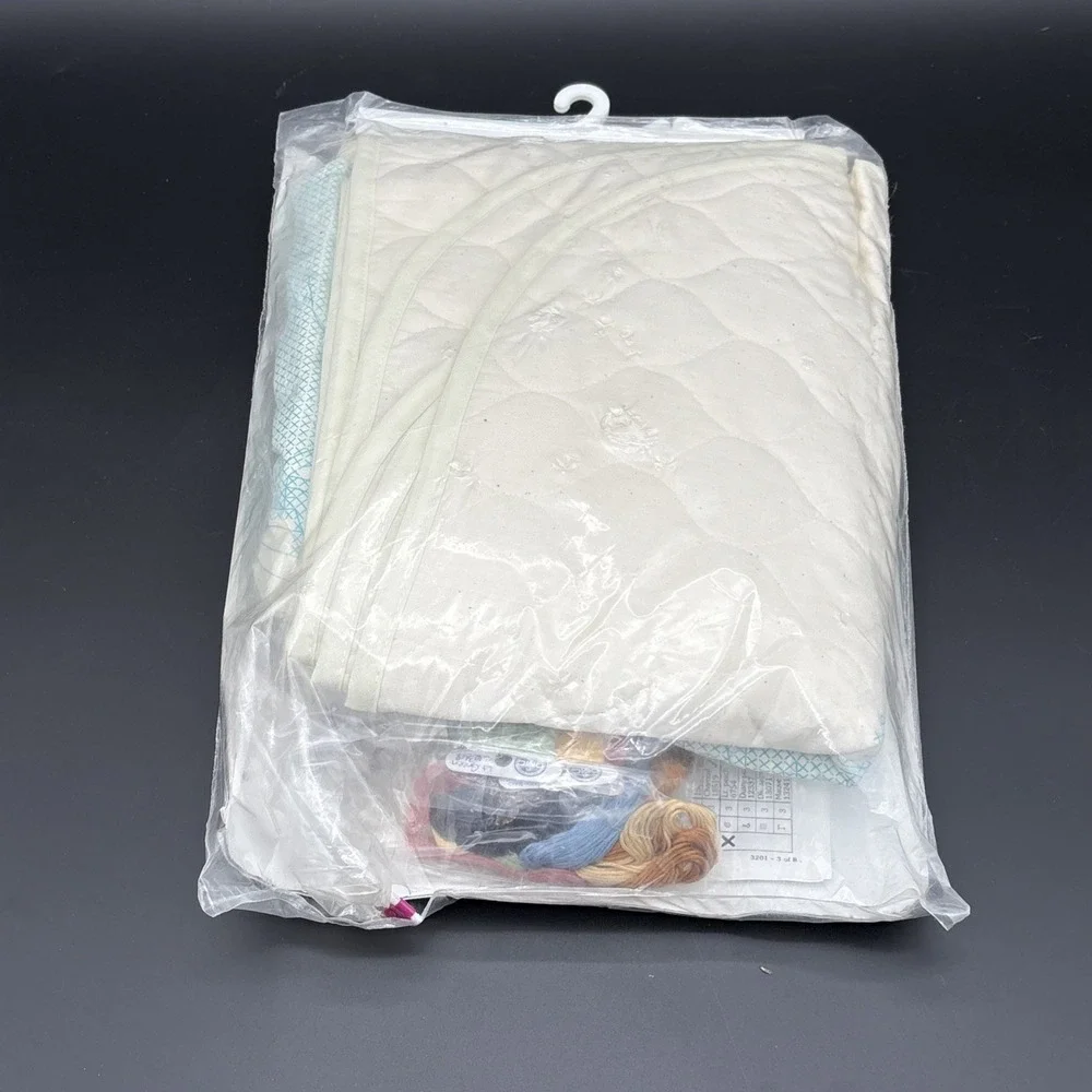 Vintage Dimensions 3201 Sunny Days Angel Stamped Cross Stitch Crib Quilt Kit NOS